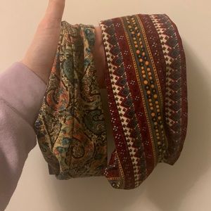 Unbranded wide cloth headbands, both very soft and good for workouts, 2 for $8